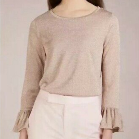 J. Crew Sparkle Bell Sleeve Top - Picture 2 of 4